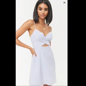 Forever 21 woven dress white/navy